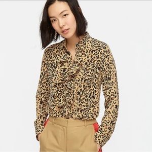 J.Crew Collection silk blouse in leopard print 4